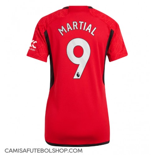Camisa de time de futebol Manchester United Anthony Martial #9 Replicas 1º Equipamento Feminina 2023-24 Manga Curta